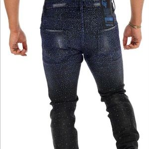 George V mens pants with rhinestones
